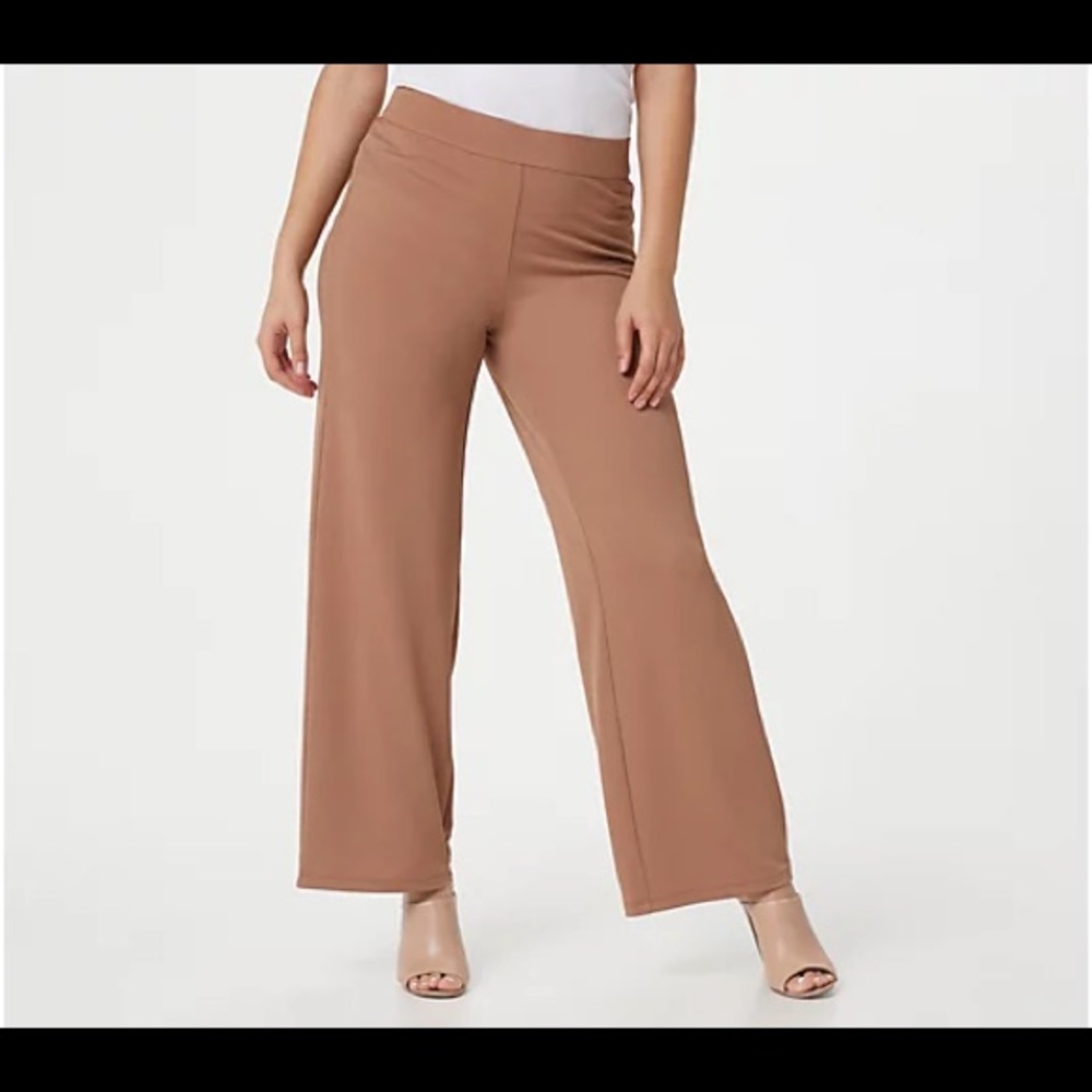 Issac Mizrahi Wide Leg Pebble Knit Pants 1X NEW